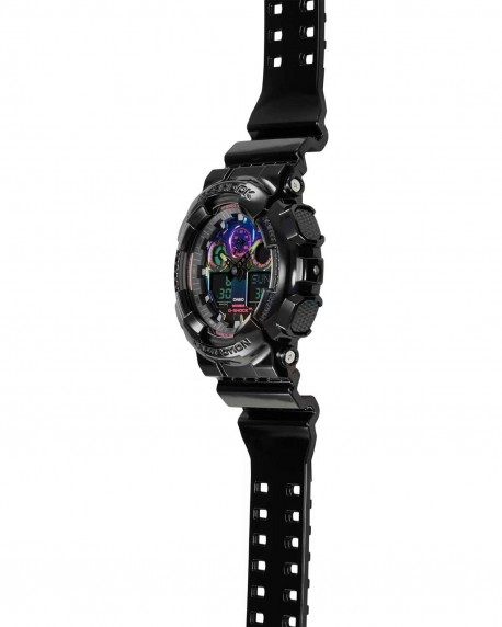 G-SHOCK Dual Time Chronograph Black Rubber Strap GA-100RGB-1AER 