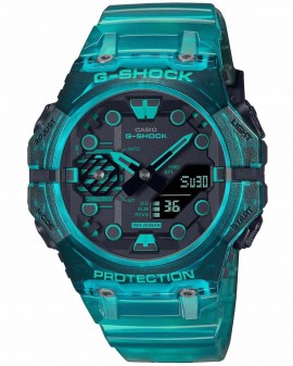 CASIO G-SHOCK Chronograph Turquoise Rubber Strap GA-B001G-2AER