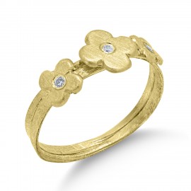 Δαχτυλίδι Λουλούδια Χρυσό 14 Καρατίων Με Ζιργκόν oro2442