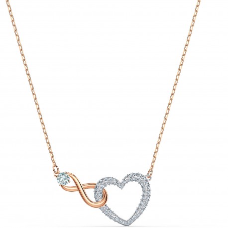 Swarovski Infinity Heart,Επιροδιωμένο-Ροζ Χρυσό Με Κρύσταλλα 5518865 