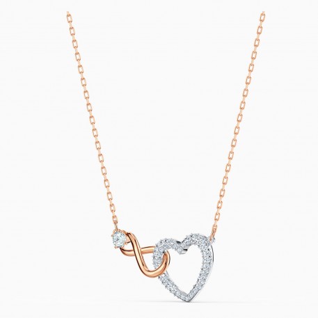 Swarovski Infinity Heart,Επιροδιωμένο-Ροζ Χρυσό Με Κρύσταλλα 5518865 