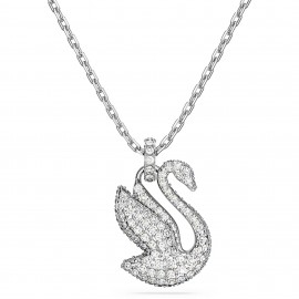 Swarovski Iconic Swan Κολιέ, Mικρό, Λευκό, Επιμετάλλωση ροδίου 5647872