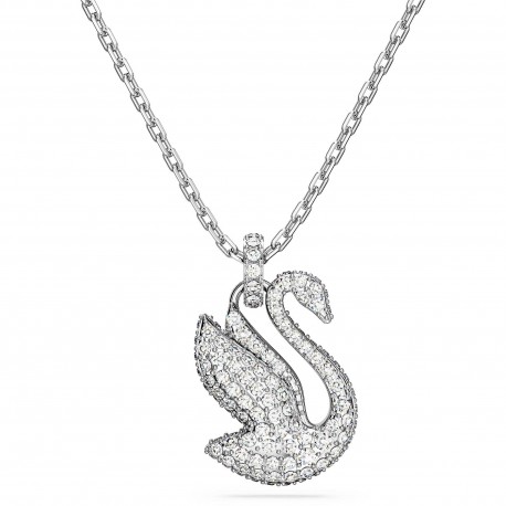 Swarovski Iconic Swan Κολιέ, Mικρό, Λευκό, Επιμετάλλωση ροδίου 5647872 