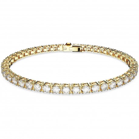 Swarovski Βραχιόλι Matrix Tennis Large, Επιμετάλλωση σε χρυσαφί τόνο με κρύσταλλα 5657662 