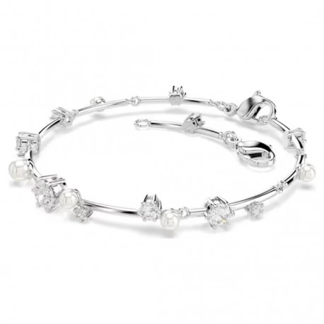 Swarovski Βραχιόλι Tennis Constella Crystal pearl, Λευκό, Επιμετάλλωση ροδίου 5707511 