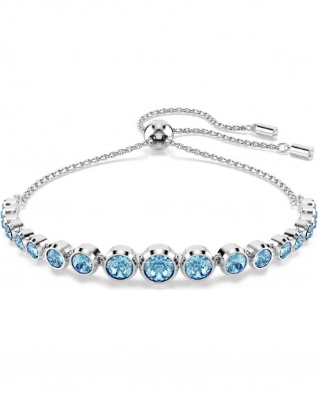 Swarovski Βραχιόλι Tennis Imber, Μπλε, Επιμετάλλωση ροδίου 5719282 