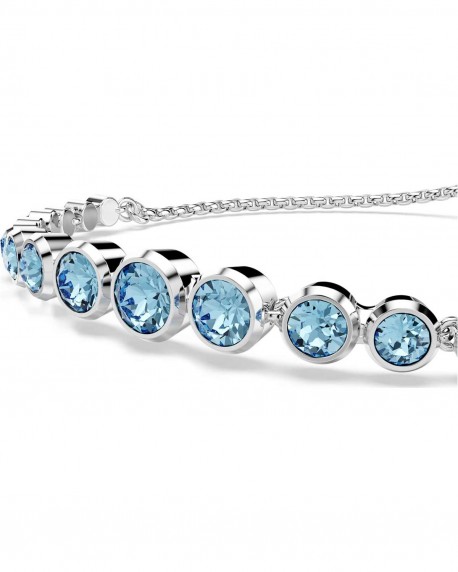 Swarovski Βραχιόλι Tennis Imber, Μπλε, Επιμετάλλωση ροδίου 5719282 