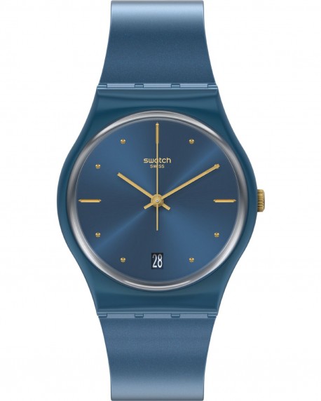 SWATCH Gents Pearlyblue Blue Silicone Strap GN417 