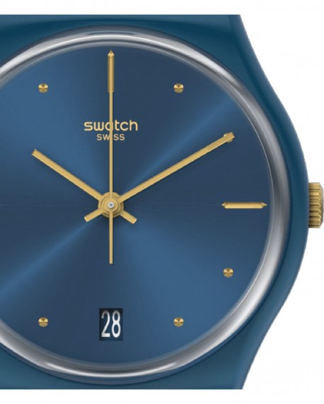 SWATCH Gents Pearlyblue Blue Silicone Strap GN417 