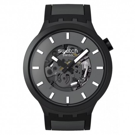 SWATCH Past The Horizon Grey Rubber Strap SB05B113 