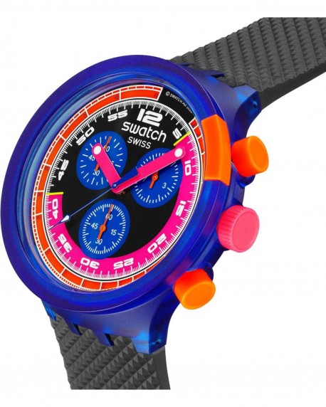 SWATCH Neon Party To The Max Chronograph Black Biosourced Strap SB06N102 