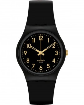 SWATCH Classic Golden Tac Black Biosourced Strap SO28B113