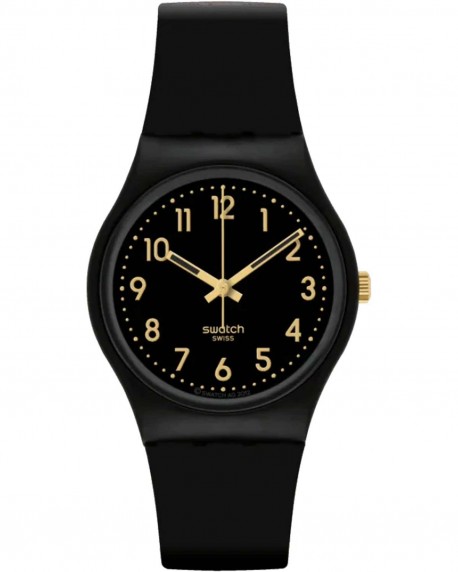 SWATCH Classic Golden Tac Black Biosourced Strap SO28B113 