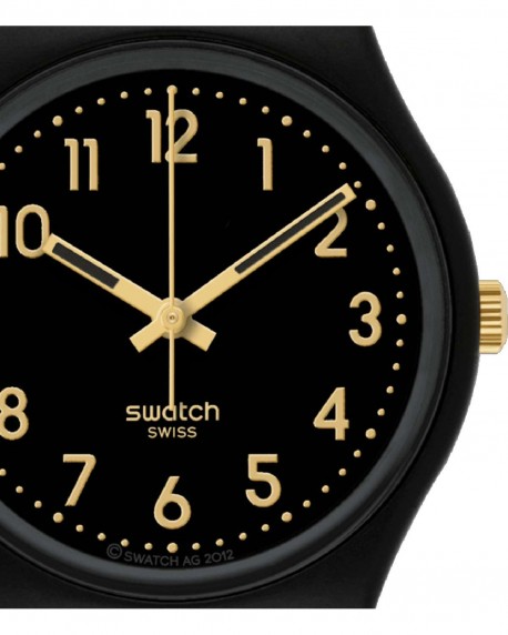 SWATCH Classic Golden Tac Black Biosourced Strap SO28B113 