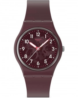 SWATCH Essentials Thru The Crown Glass Bordeaux Biosourced Strap SO28R115