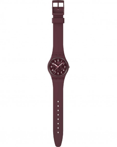 SWATCH Essentials Thru The Crown Glass Bordeaux Biosourced Strap SO28R115 