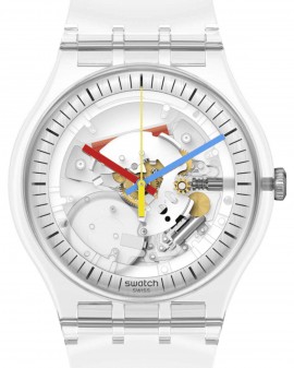 SWATCH Clearly New Gent White Plastic Strap SO29K100-S06