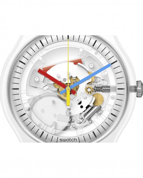 SWATCH Clearly New Gent White Plastic Strap SO29K100-S06 