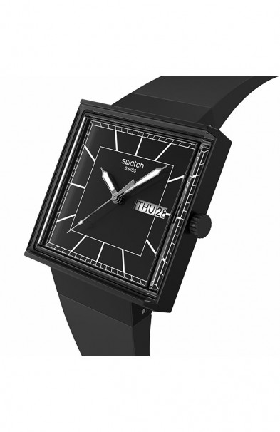 SWATCH What If...BlackAgain Rubber Strap SO34B701 