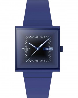 SWATCH Essentials Squarely Backlight Two Tone Silicone Strap SO34N700