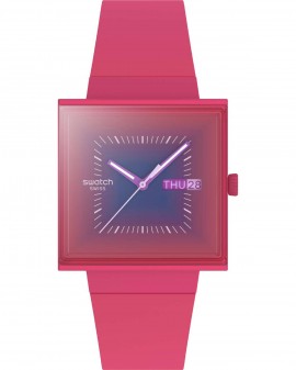 SWATCH Essentials Squarely Berry Two Tone Silicone Strap SO34R700