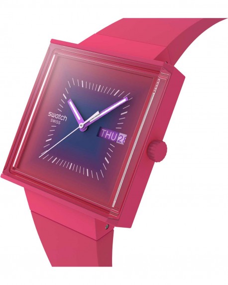 SWATCH Essentials Squarely Berry Two Tone Silicone Strap SO34R700 