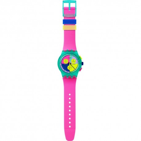 SWATCH NEON Flash Arrow Chronograph Pink Silicone SUSG408 