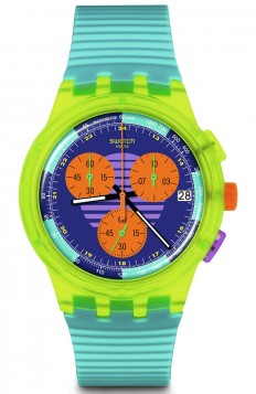 SWATCH Neon Wave Rubber Chronograph SUSJ404