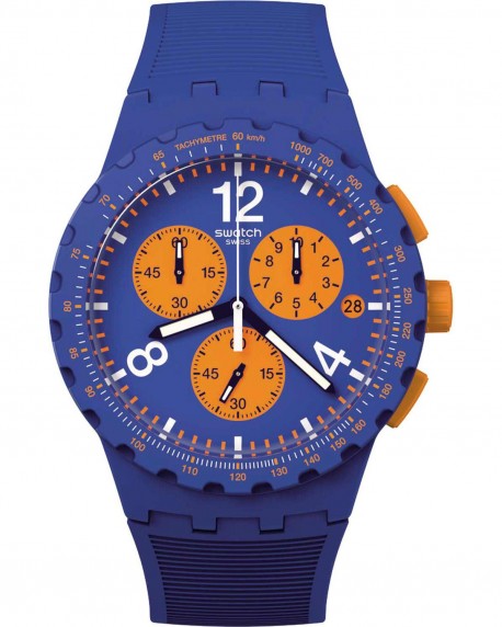 SWATCH Essentials Primarily Blue Chronograph Blue Silicone Strap SUSN419 